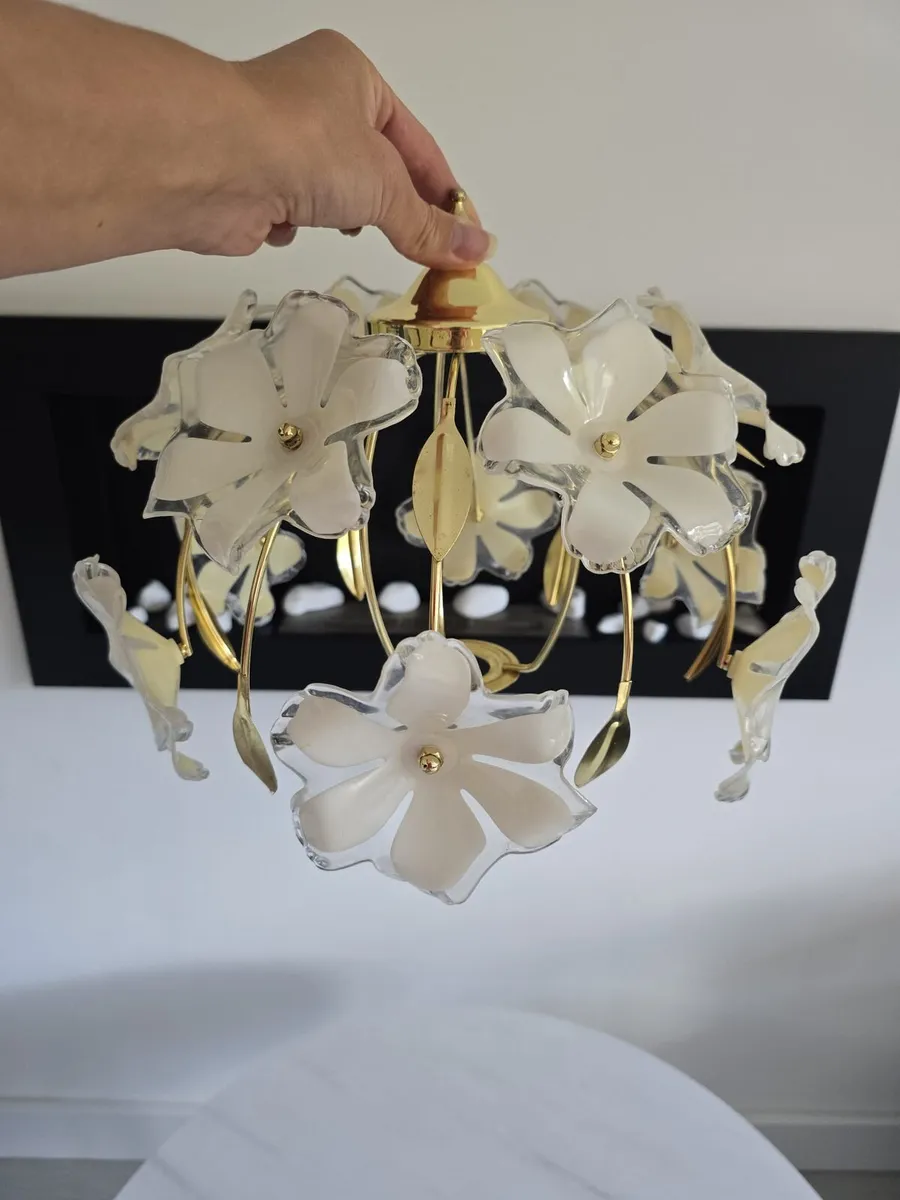 Hollywood Regency Floral Ceiling Lamp - Image 2