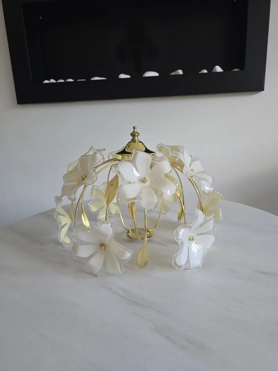 Hollywood Regency Floral Ceiling Lamp - Image 4
