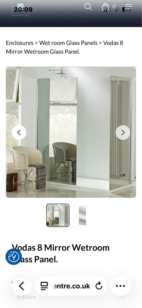 New 1000 x 1900 mirror shower panel - Image 1