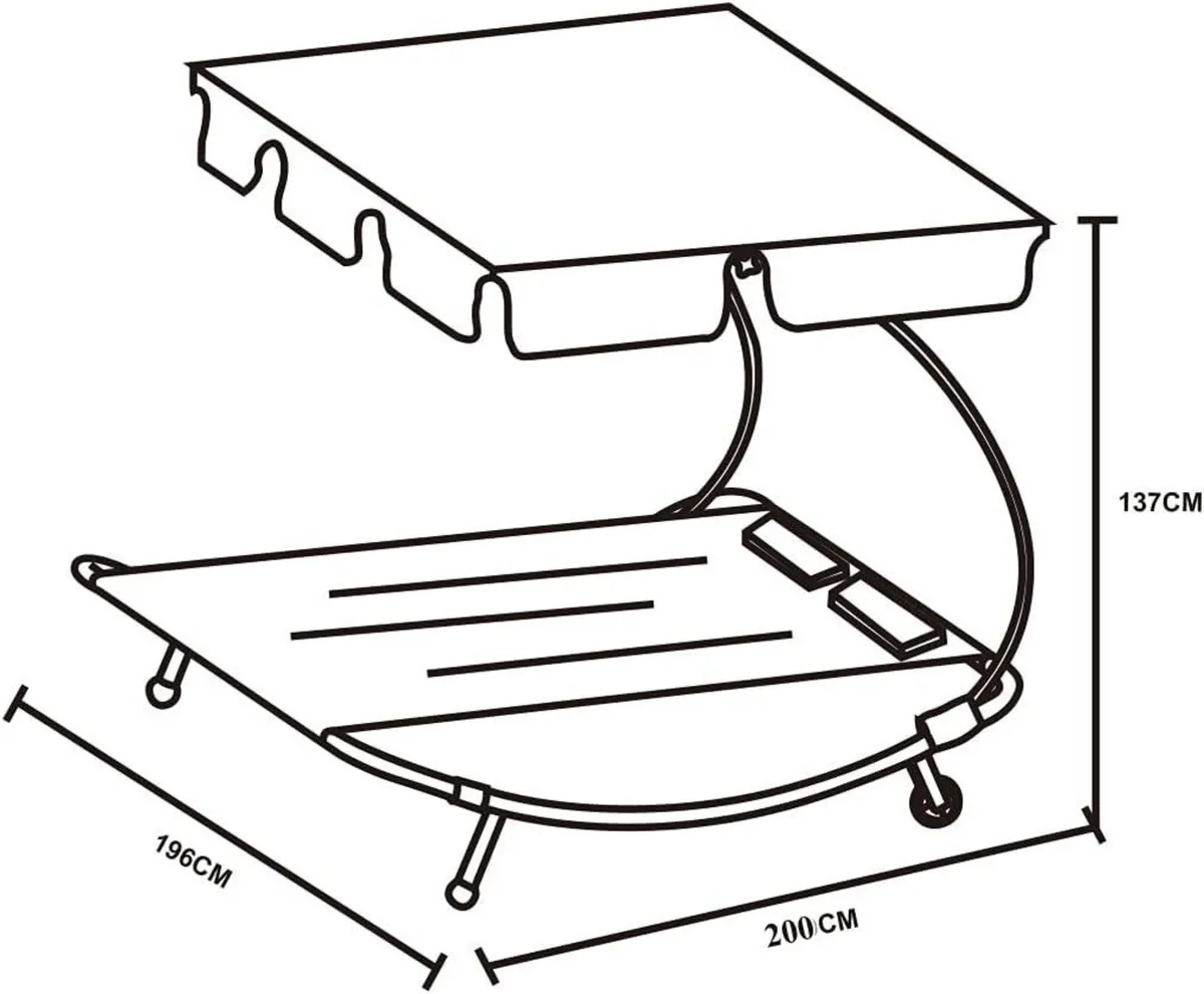 Double Sun Lounger with Canopy - Image 2