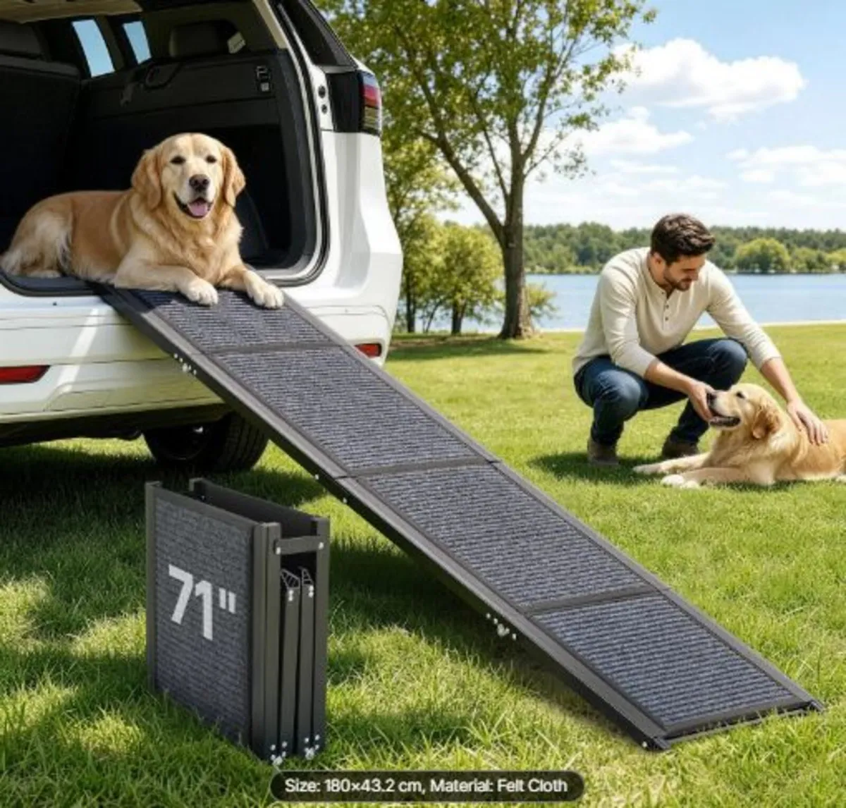 Dog Ramp for Cars, 180 x 43.2 cm,Folding Pet Ramp - Image 1