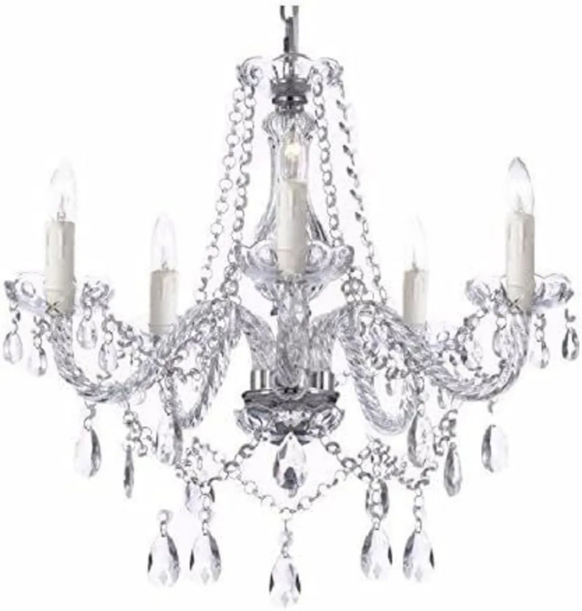 Modern 5-Light Clear Crystal Chandelier - Image 1