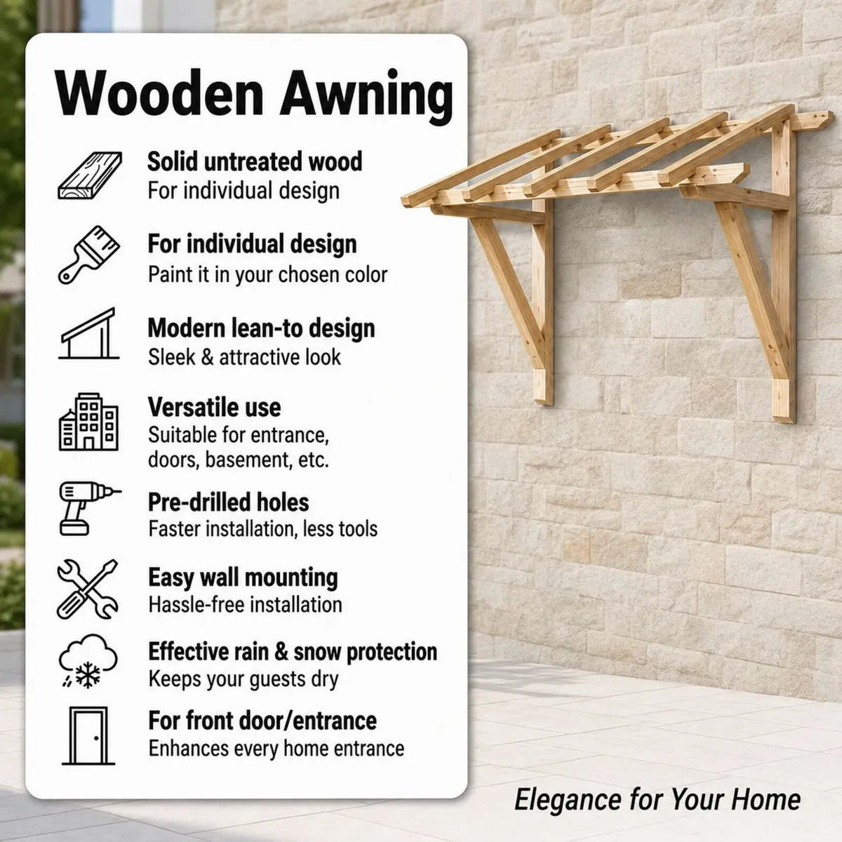 Front door wooden canopy - FREE DELIVERY - Image 4