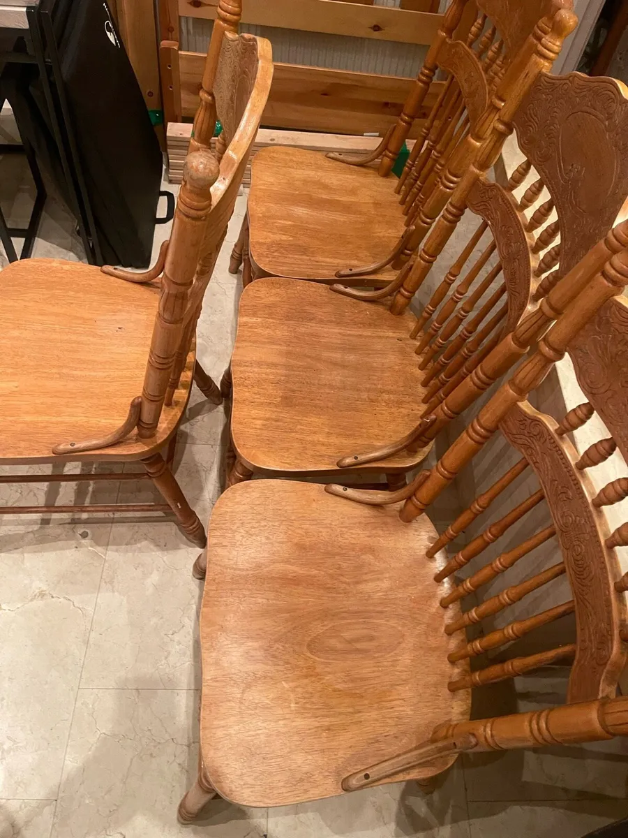4 x Extremely Sturdy Wooden Kitchen Dining Chairs - Image 2