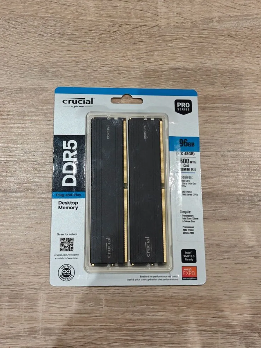 New Crucial Pro 96GB Kit (2x48GB) DDR5 5600MHz - Image 1