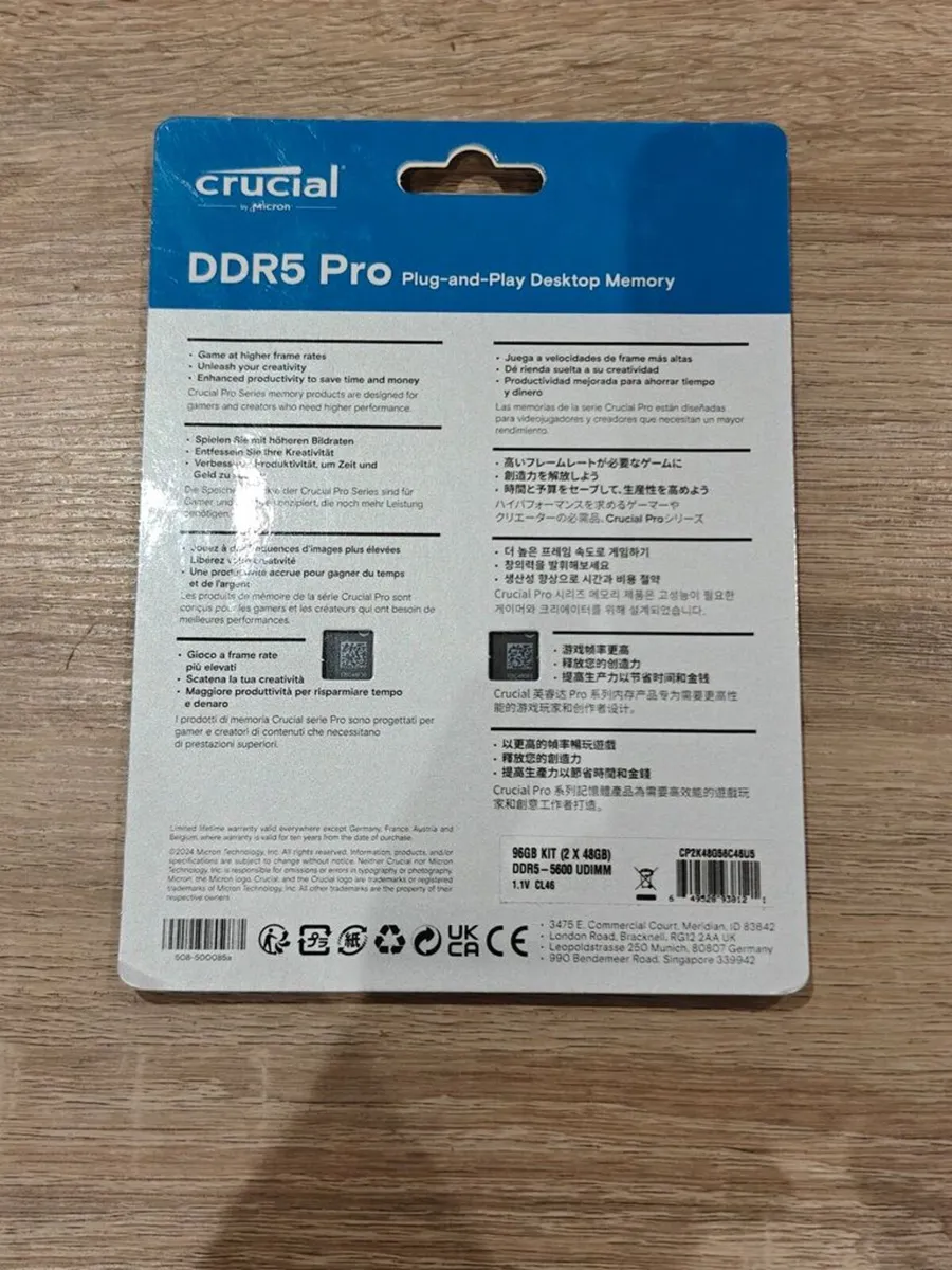 New Crucial Pro 96GB Kit (2x48GB) DDR5 5600MHz - Image 2