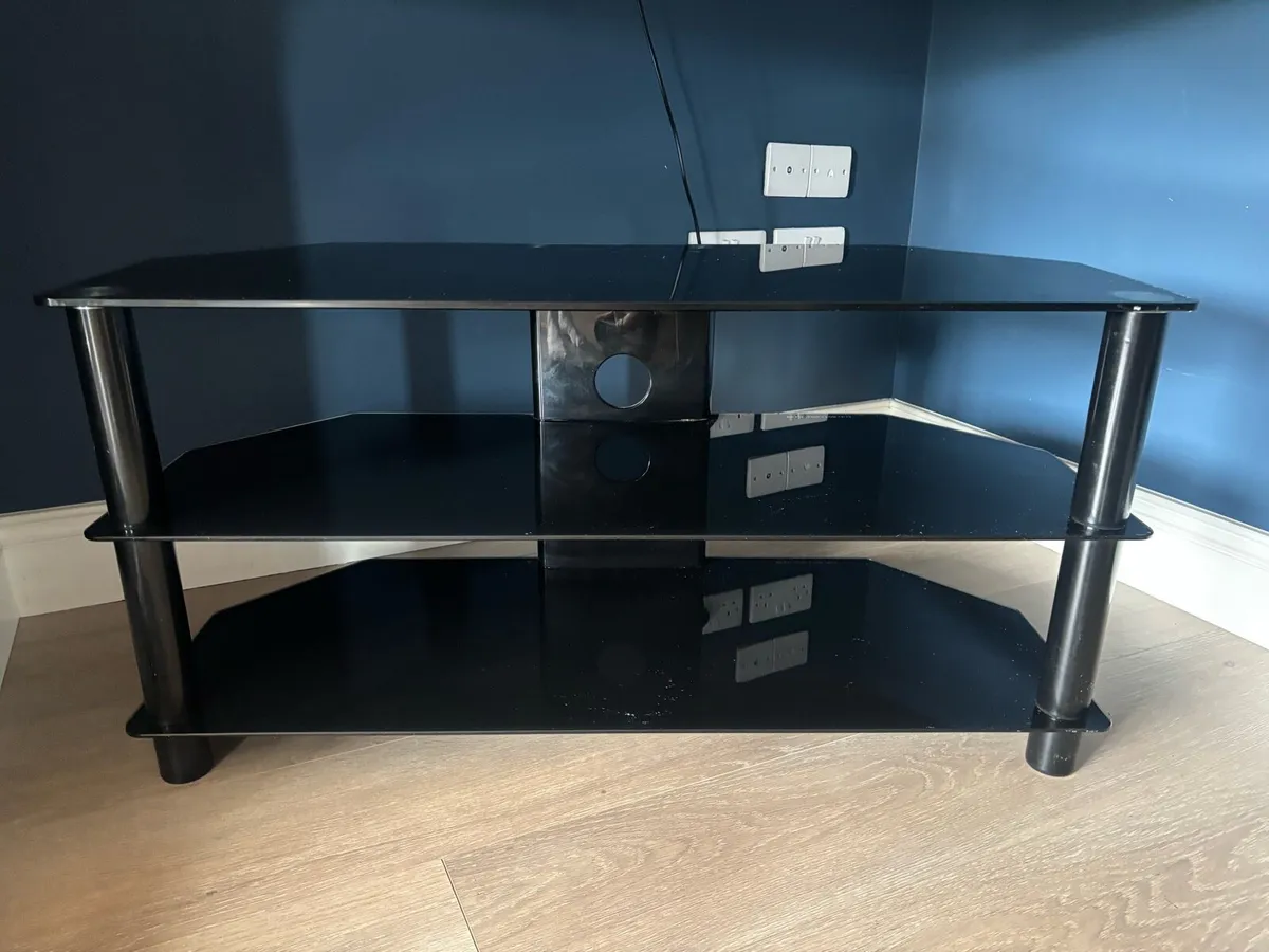 Black Glass TV Stand - Image 1