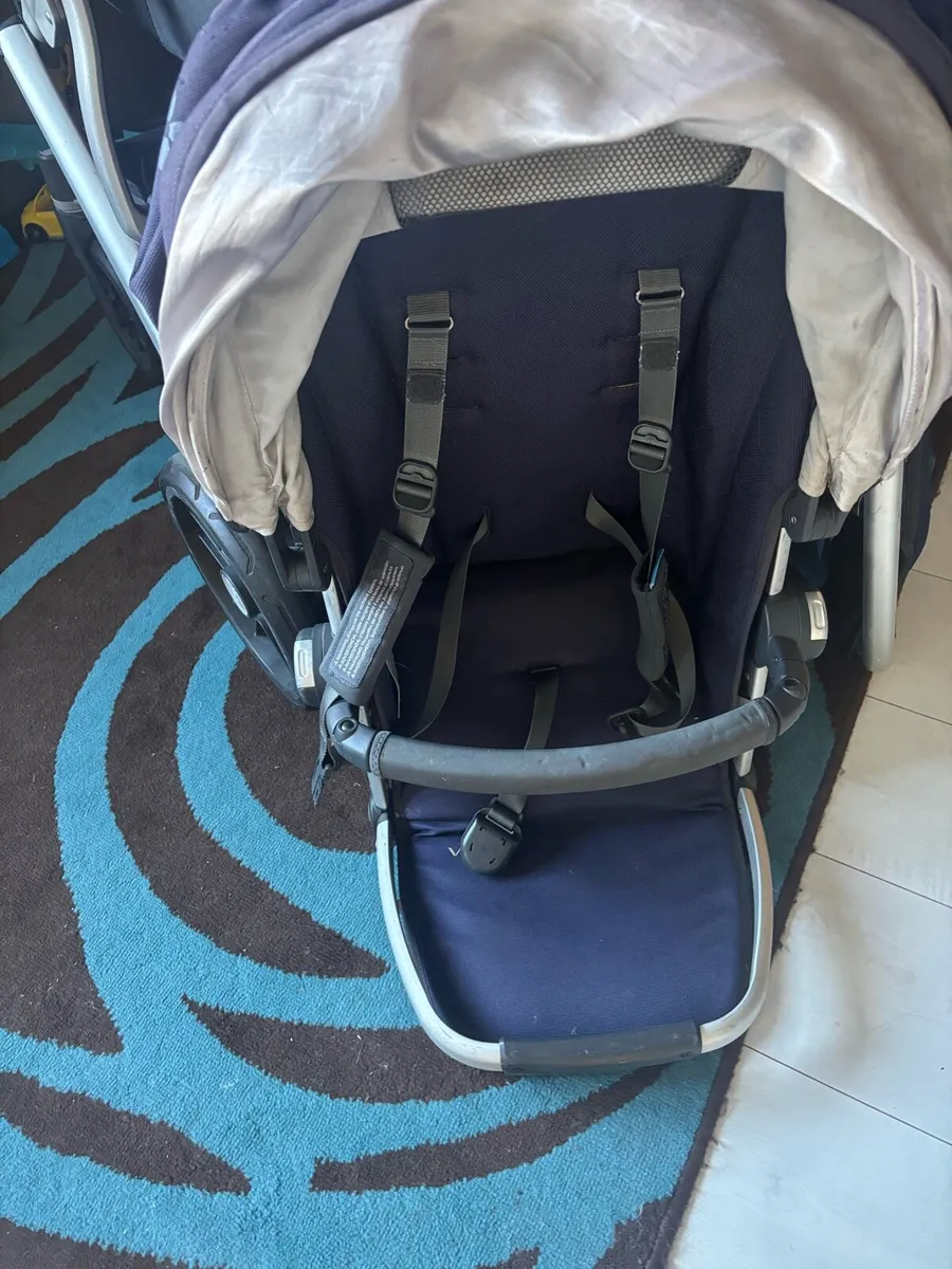 Uppababy vista double buggy set navy - Image 4