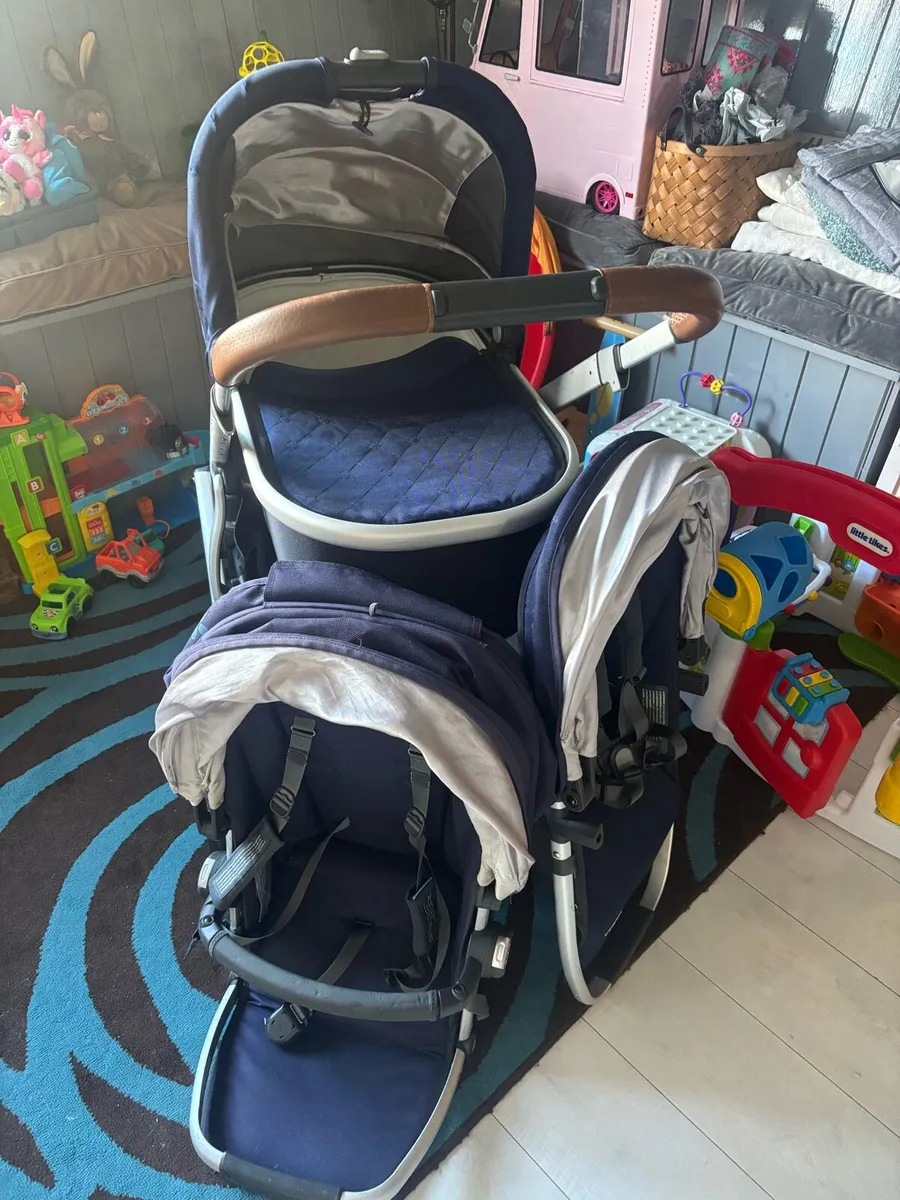 Uppababy vista double buggy set navy - Image 1
