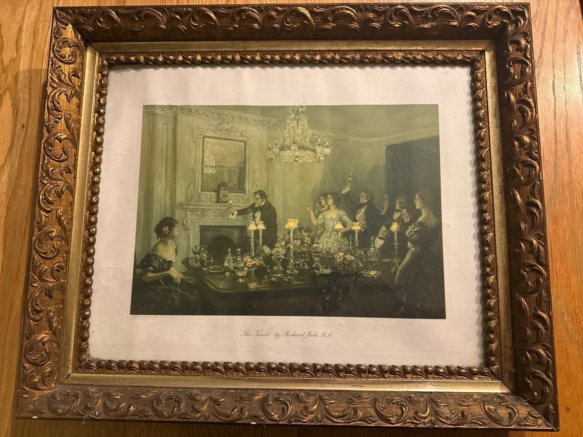Large Vintage Gold Frame Art Print - ‘The Toast’