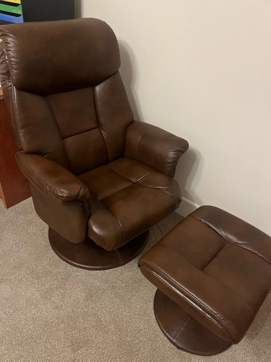 Swivel chair and footstool - Image 1