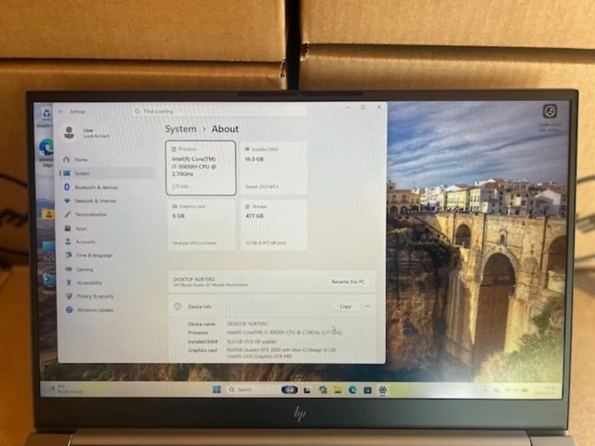 HP ZBook Studio G7 15.6" -i7/512 SSD 6GB Graphics - Image 2