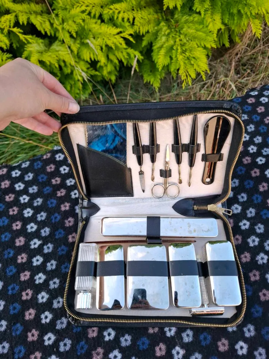 Vintage black travel box