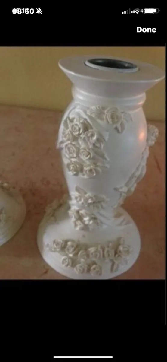 Cherub & Roses Candlestick Set - Image 2