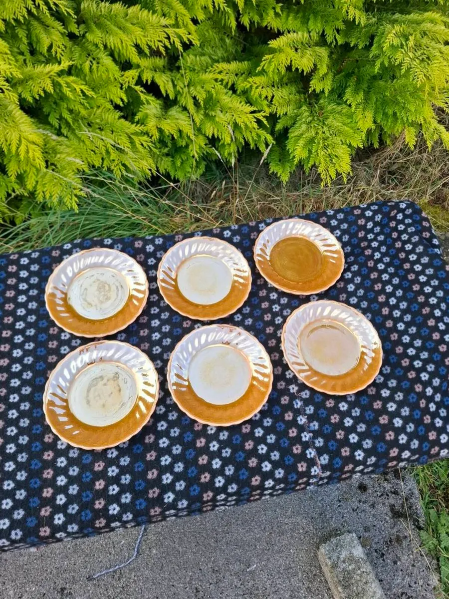 6 vintage fire king side plates - Image 1
