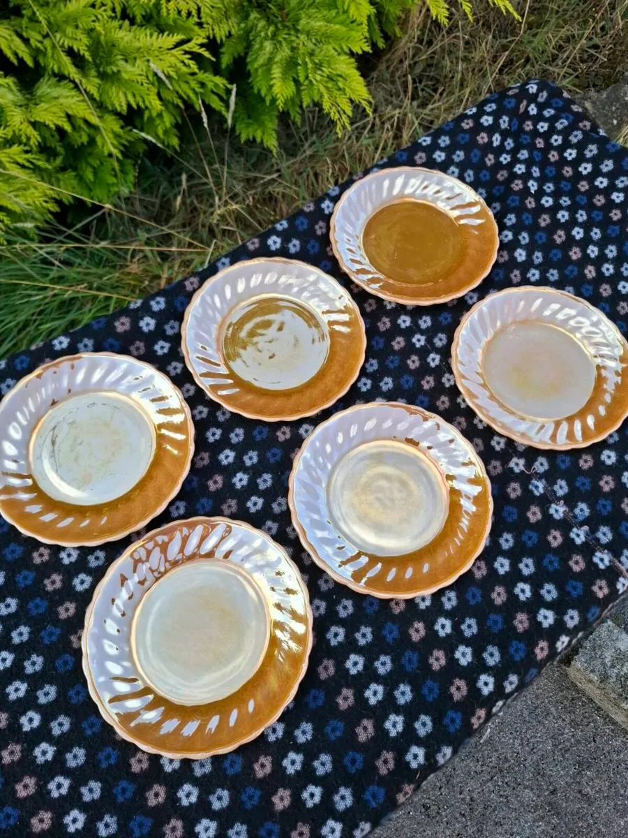 6 vintage fire king side plates - Image 2