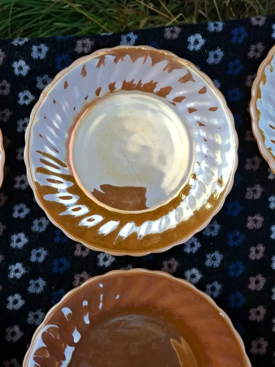 6 vintage fire king side plates - Image 3