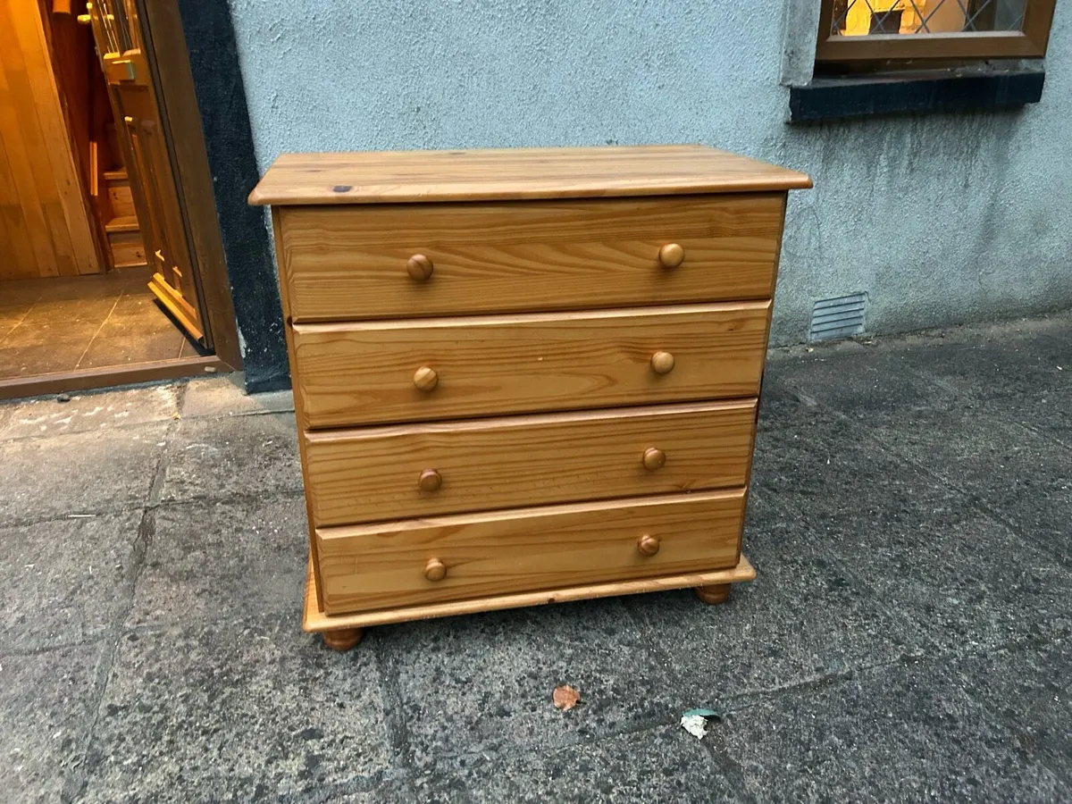 pine furniture - bed frame, side table, drawers - Image 4