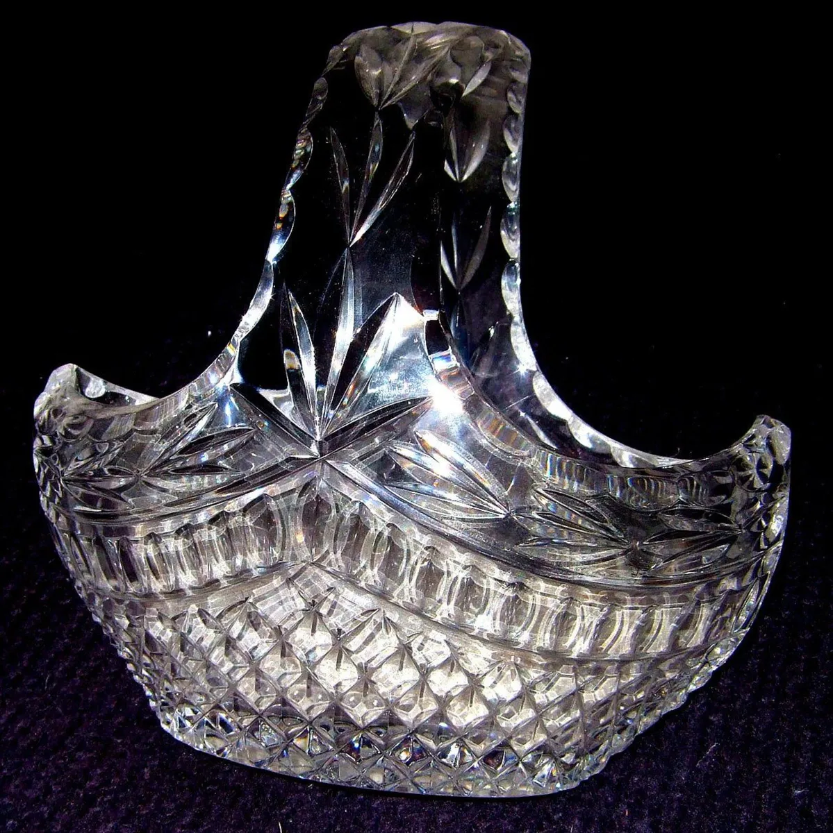 Vintage Harrods Heavy Cut Lead Crystal Basket - Image 4