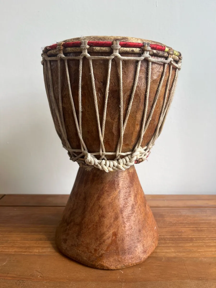 Traditional West African Hand Carved Djembe Drum - Image 1