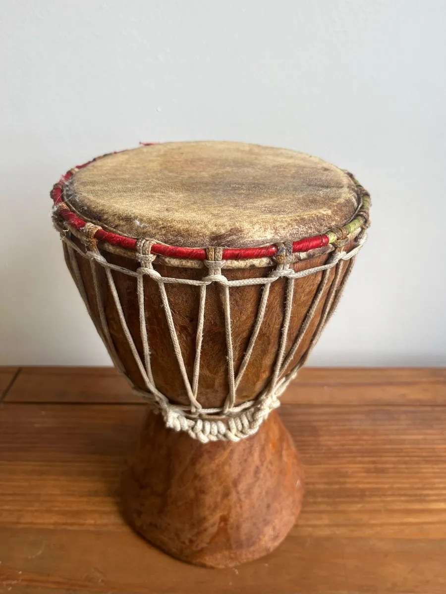 Traditional West African Hand Carved Djembe Drum - Image 2