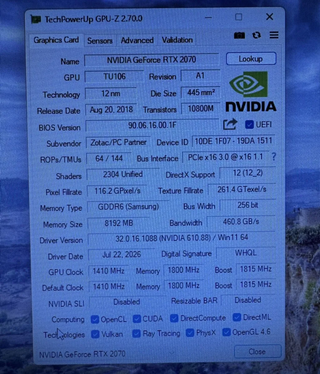 GeForce RTX 2070 AMP Extreme Core 8GB Gpu - Image 4