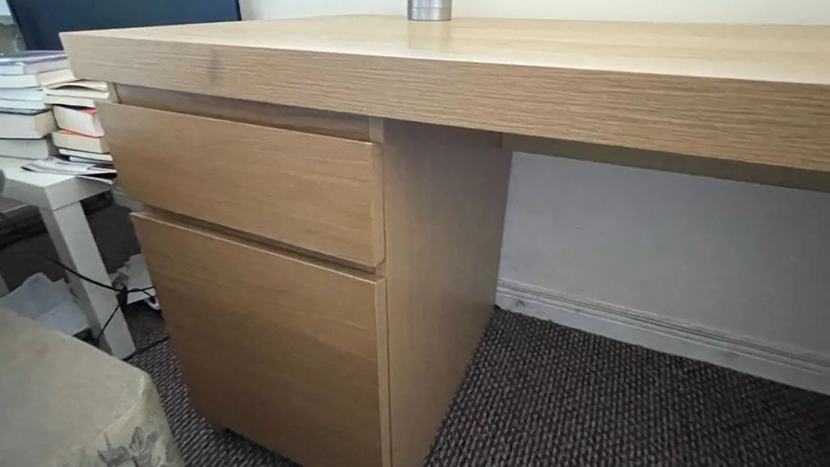 Large wooden desk for sale (roughly 40cm x 1.30m) - Image 2