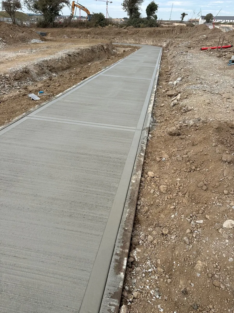 Log cabin base, concrete footpaths, slipform kerbs - Image 2