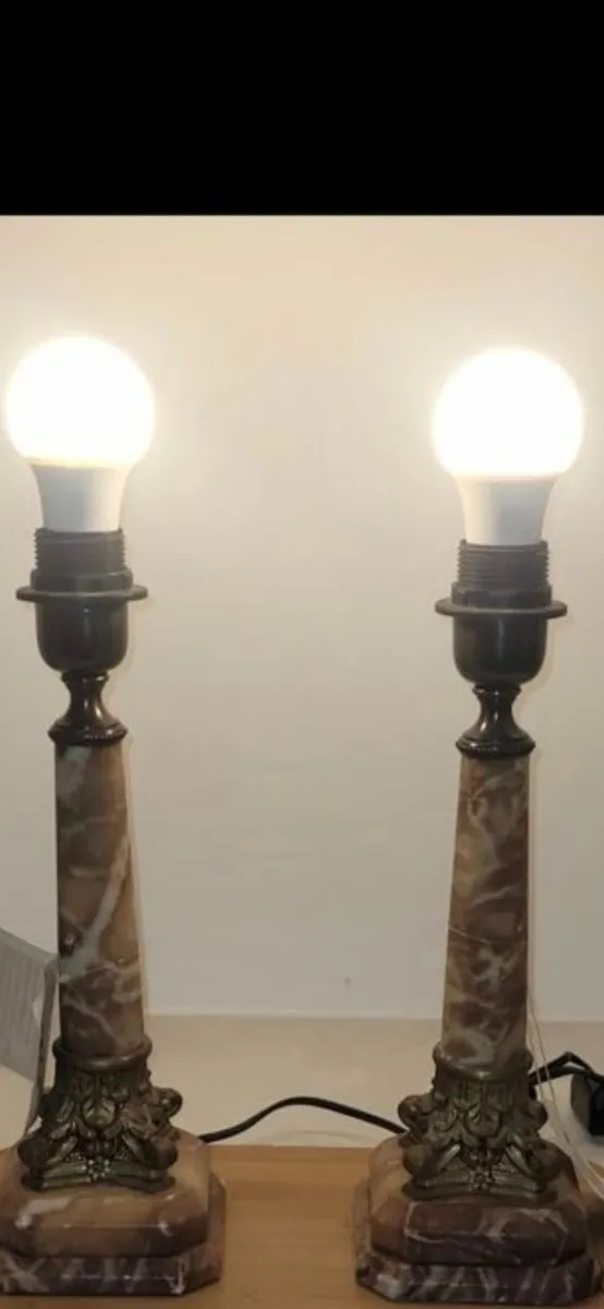 Marble lamp x 2 - Image 1