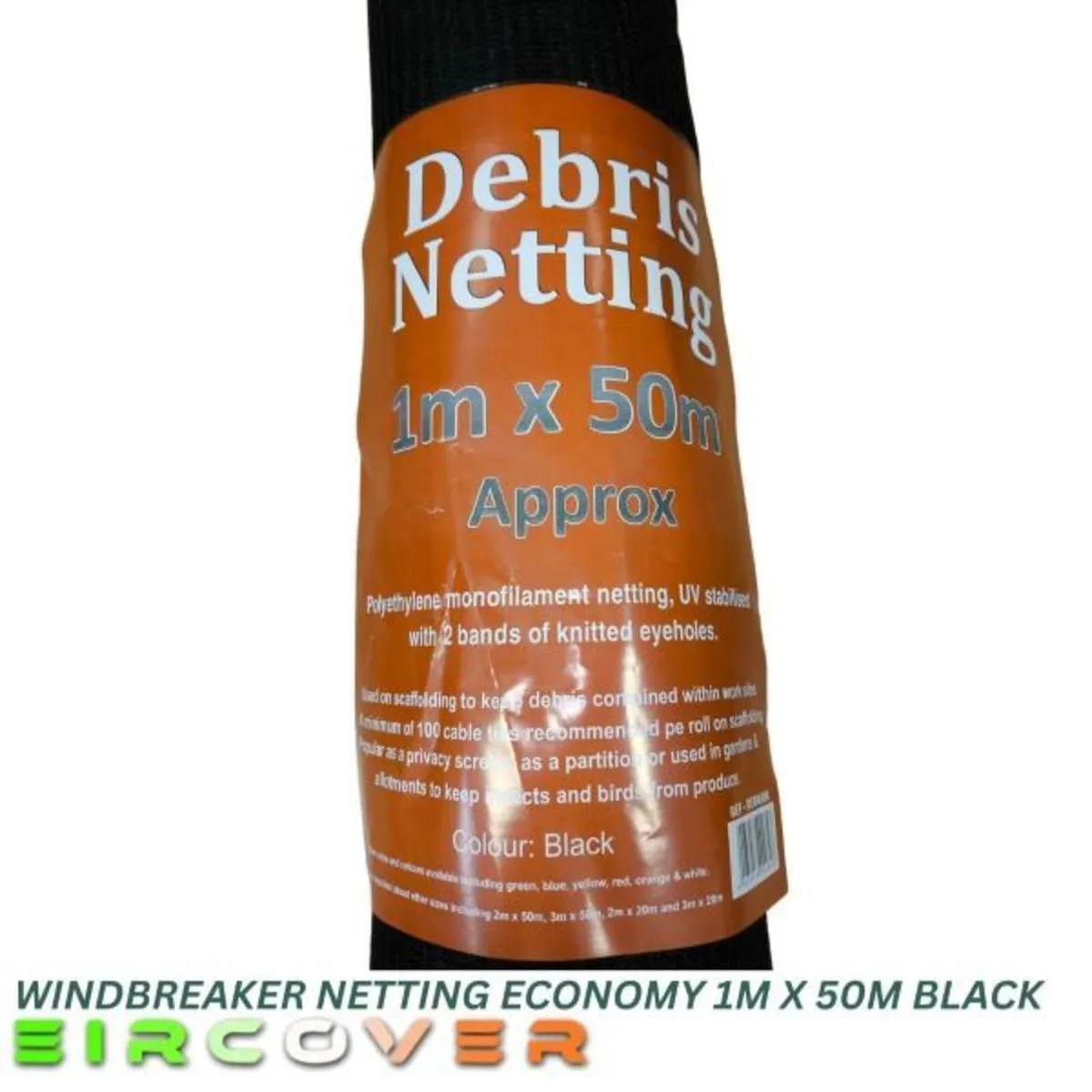 Windbreaker Netting 1m x 50m 50 gsm Black Economy - Image 1