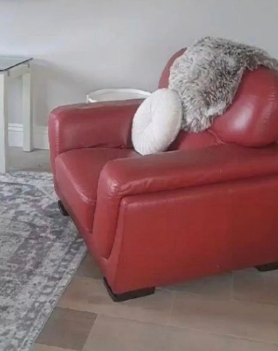 Leather Armchair 100% Grade A Red in colour