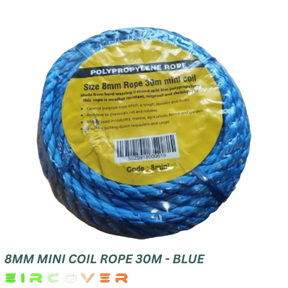 General purpose  Coil Rope - 8mm / 30m - Blue - Image 1