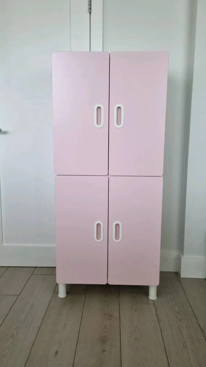 2 Ikea Stuva Units in white with Pink Doors - Image 1