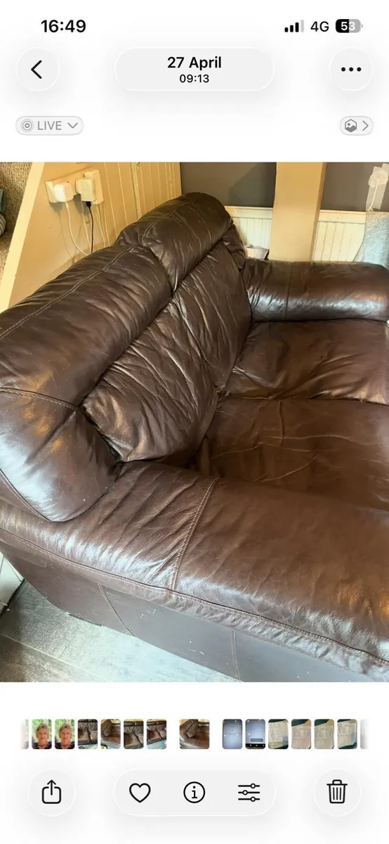 2 seater leather couch - Image 2