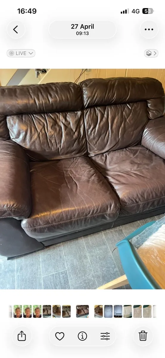 2 seater leather couch - Image 1