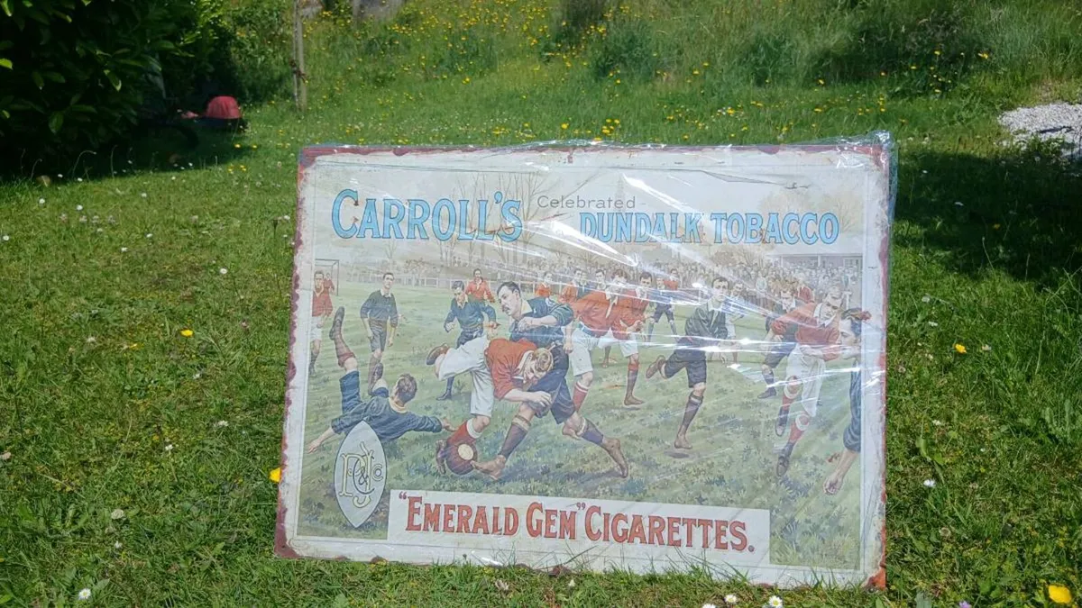 Carolls Tobacco Tin Sign - Image 2