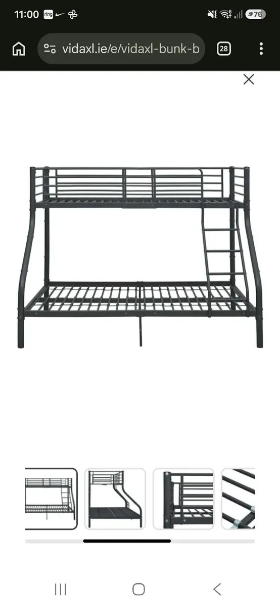 Triple sleeper metal frame bed comes with double m