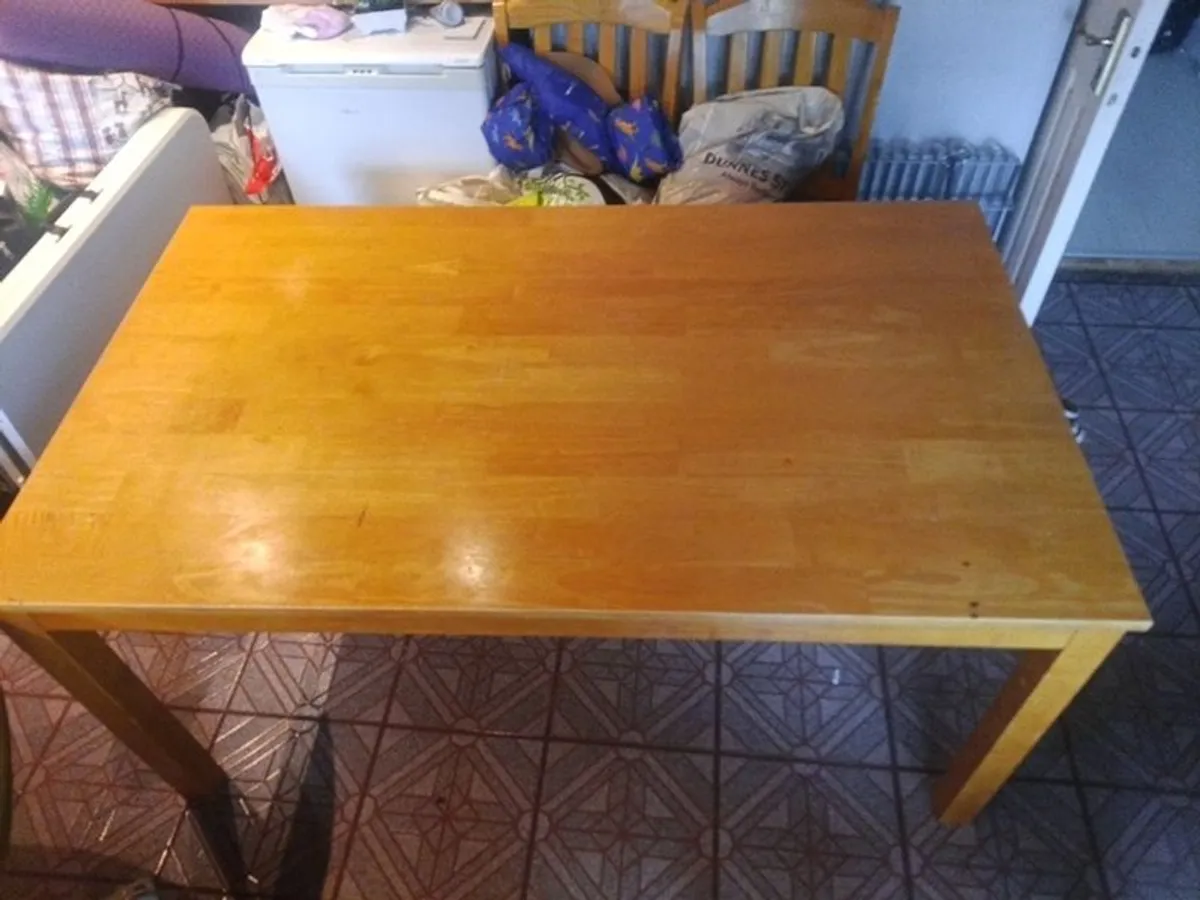 table used not too bad if you like it could be sanded to freshen it up or put a cover over it but solid plenty of life left in it just the table - Image 2