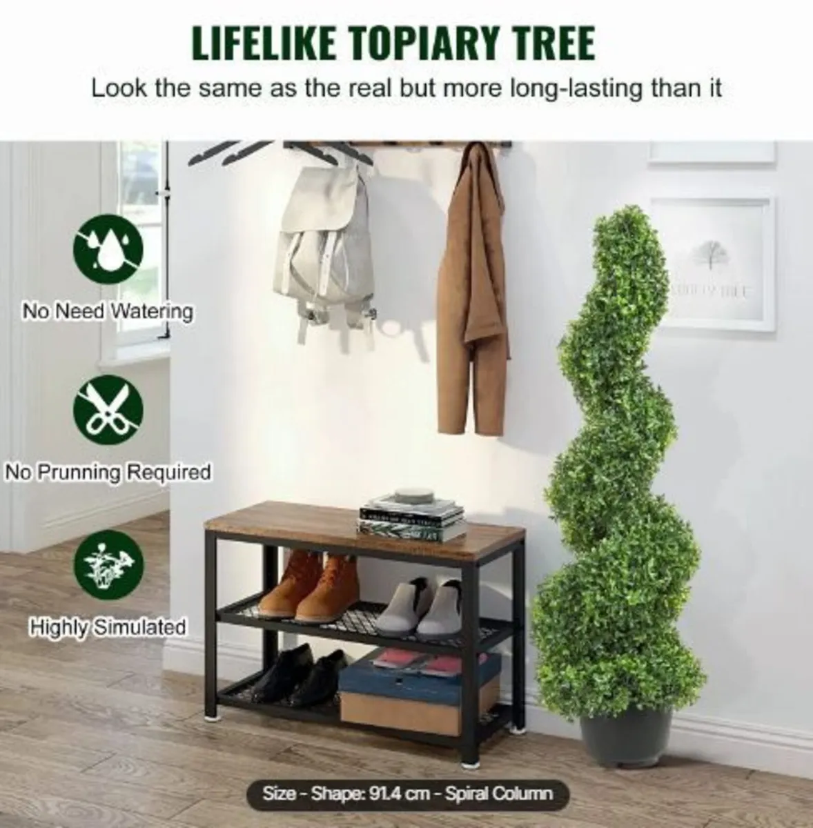 Artificial Topiaries Boxwood Trees, 3ft - Image 2