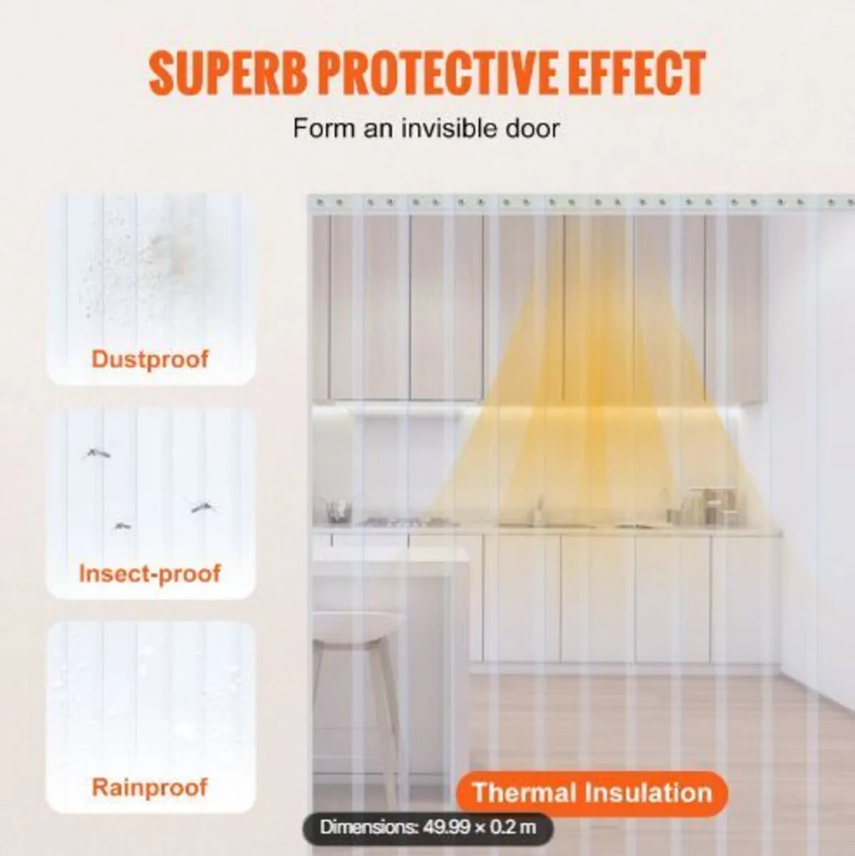 Strip Curtain PVC Door Curtain 4997.4 cm x 20.3 cm - Image 4