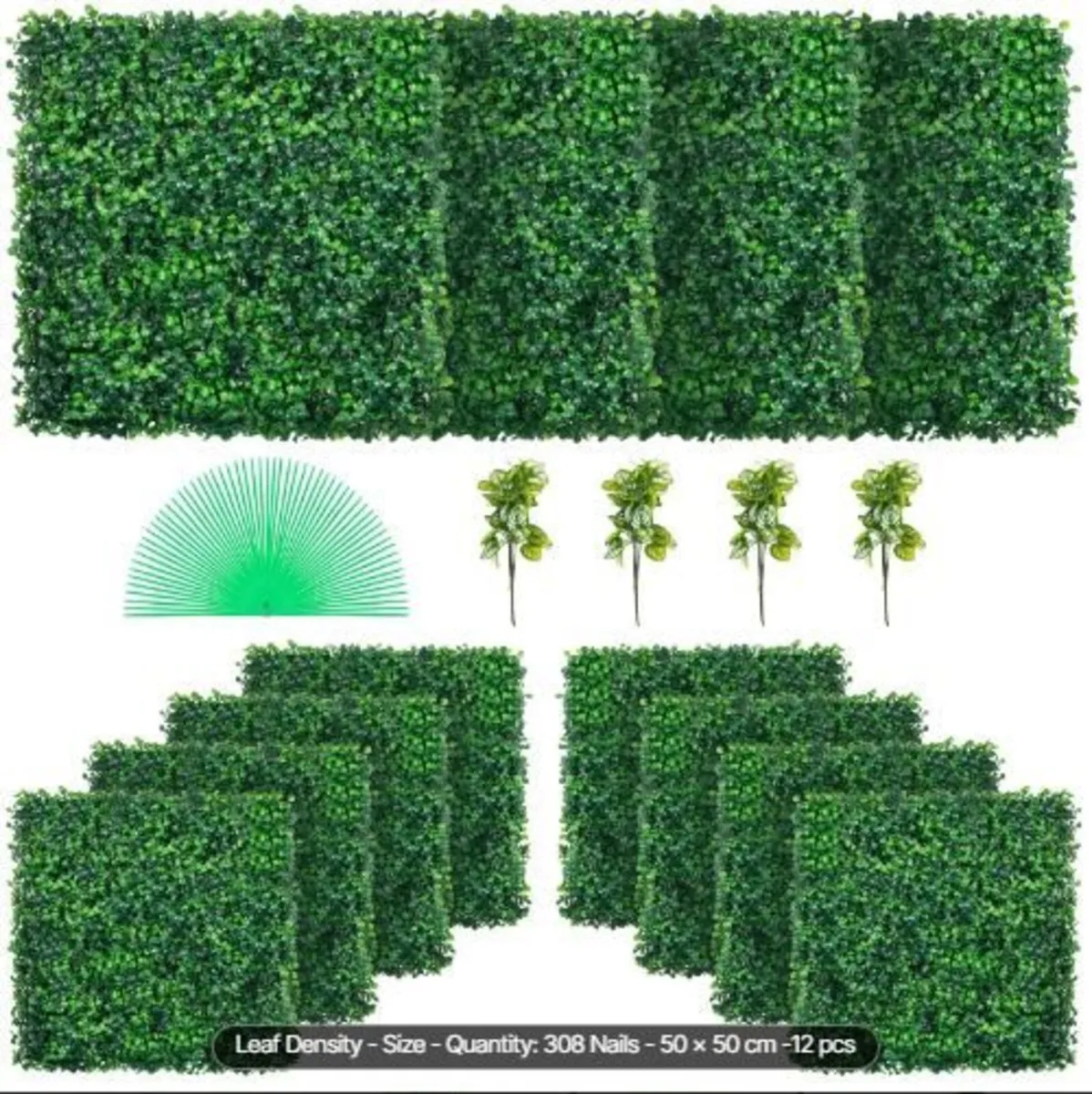 Artificial Boxwood Panel UV 12pcs B - Image 2