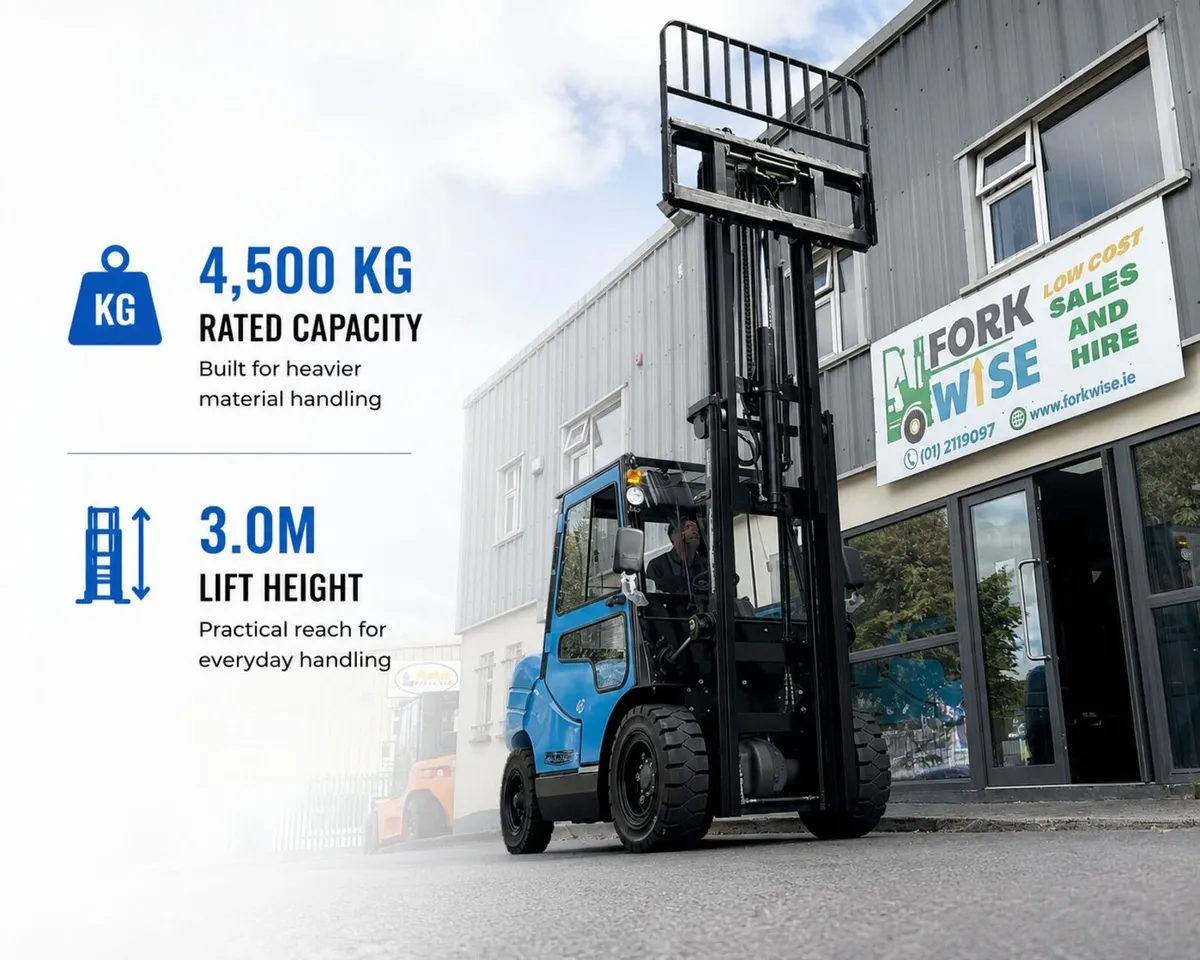 NEW 4.5 Ton Diesel Forklift | Sideshift | 3m Mast| - Image 3