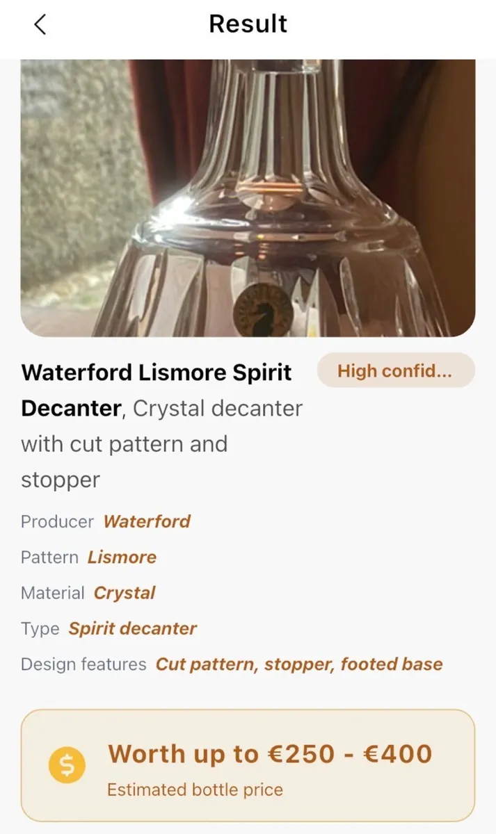Waterford Crystal Lismore Decanter, Brandy Glasses - Image 4