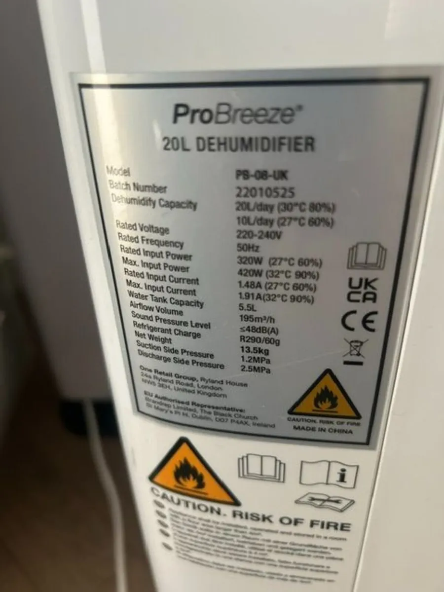 ProBreeze 20L Dehumidifier - Image 2