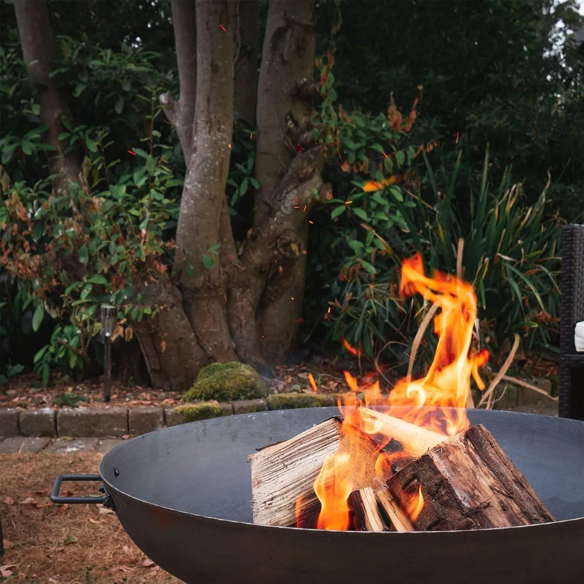 Raw Iron Garden Fire Pit Burner with Handles - Image 3