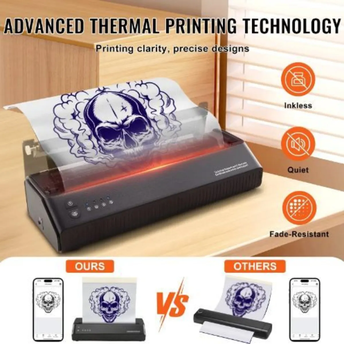 Tattoo Transfer Stencil Printer, Wireless Bluetoot - Image 4