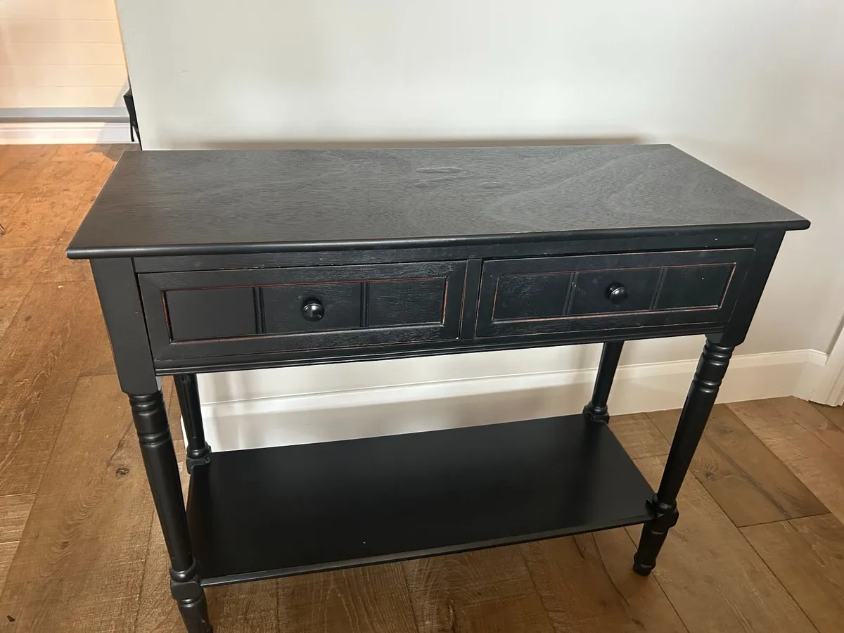 Black Hall / Console Table – 2 Drawers - Image 1