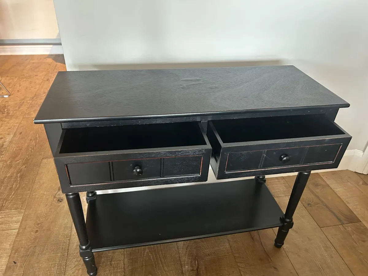 Black Hall / Console Table – 2 Drawers - Image 2