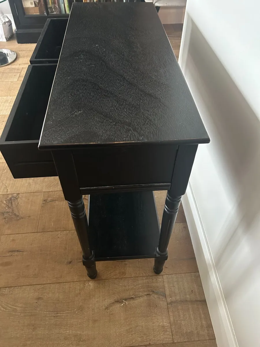Black Hall / Console Table – 2 Drawers - Image 3