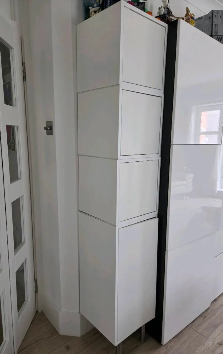 IKEA Tall Storage Cabinet - White - Good Condition - Image 2